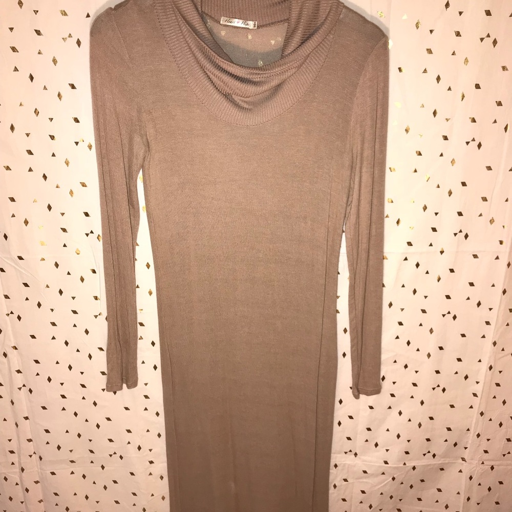 Skin tight tan dress